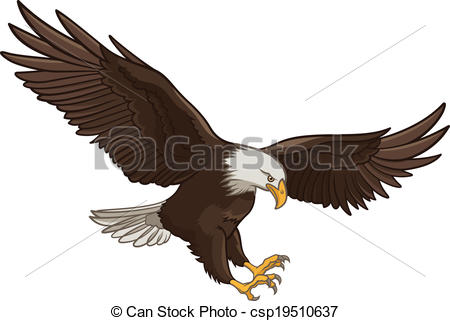 450x321 Vector Illustration Of A Bald Eagle, Isolated On A White Background.