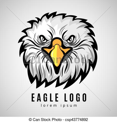 450x470 American Eagle Head Logo Or Bald Eagles Vector Label. Hawk Badge