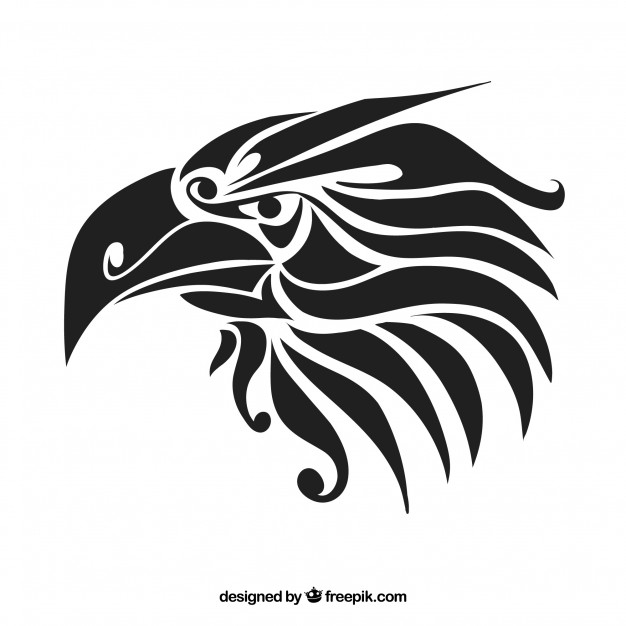 626x626 Black Tribal Eagle Vector Tattoo Vector Free Download