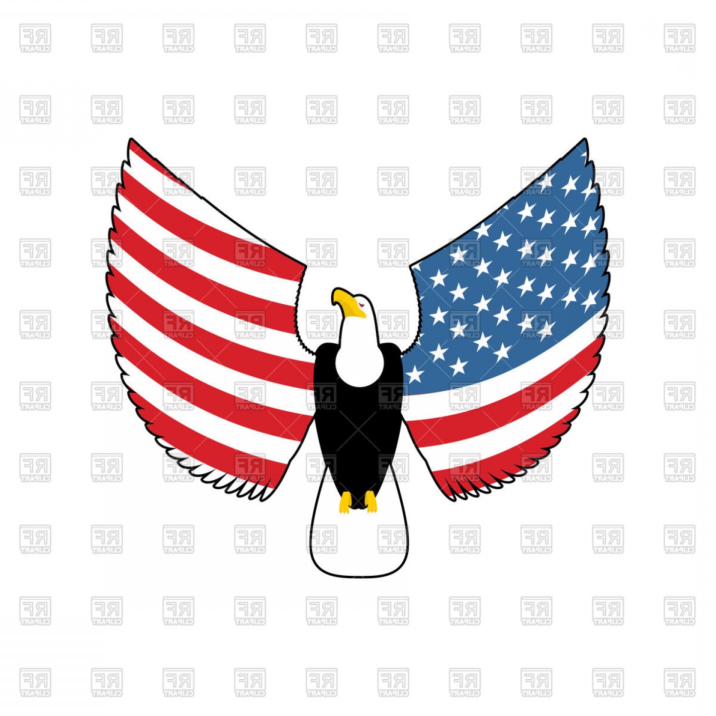 1440x1440 Eagle With American Flag Wings Vector Clipart Shopatcloth