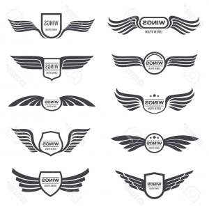 300x300 Photostock Vector Flying Eagle Wings Vector Logos Set Vintage