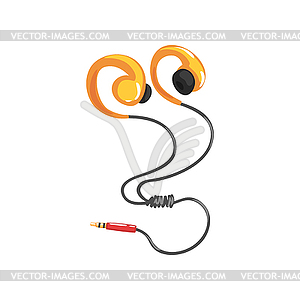 300x300 Yellow Earphones Or Earbuds With Adapter Cord, Musi