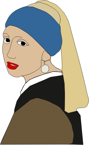 307x500 Girl With A Pearl Earring Vector Graphics Public Domain Vectors