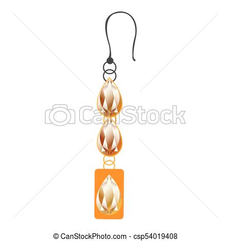 450x470 Isolated Earring Icon On A White Background, Vector Illustrtation.