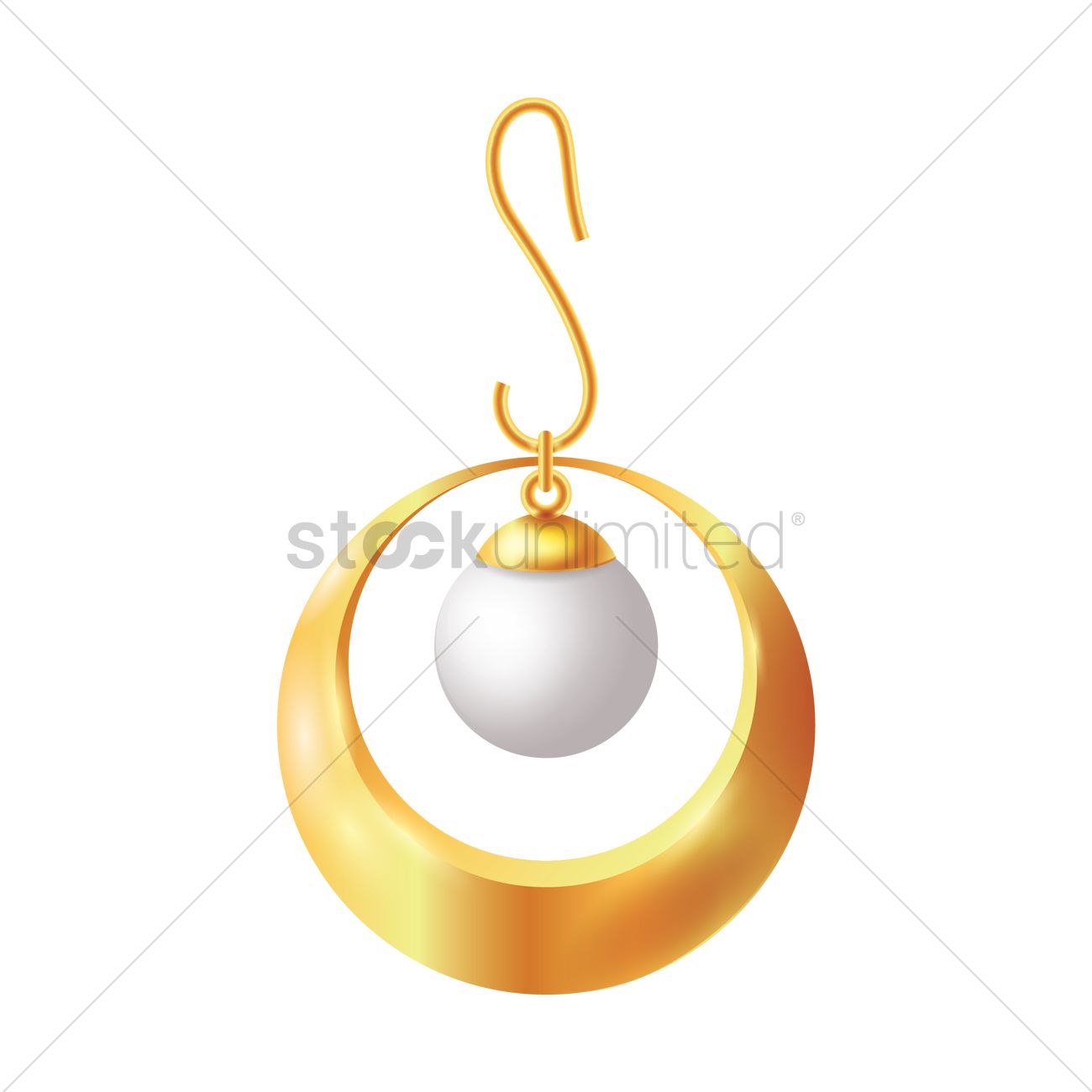1300x1300 Pearl Earring Vector Image