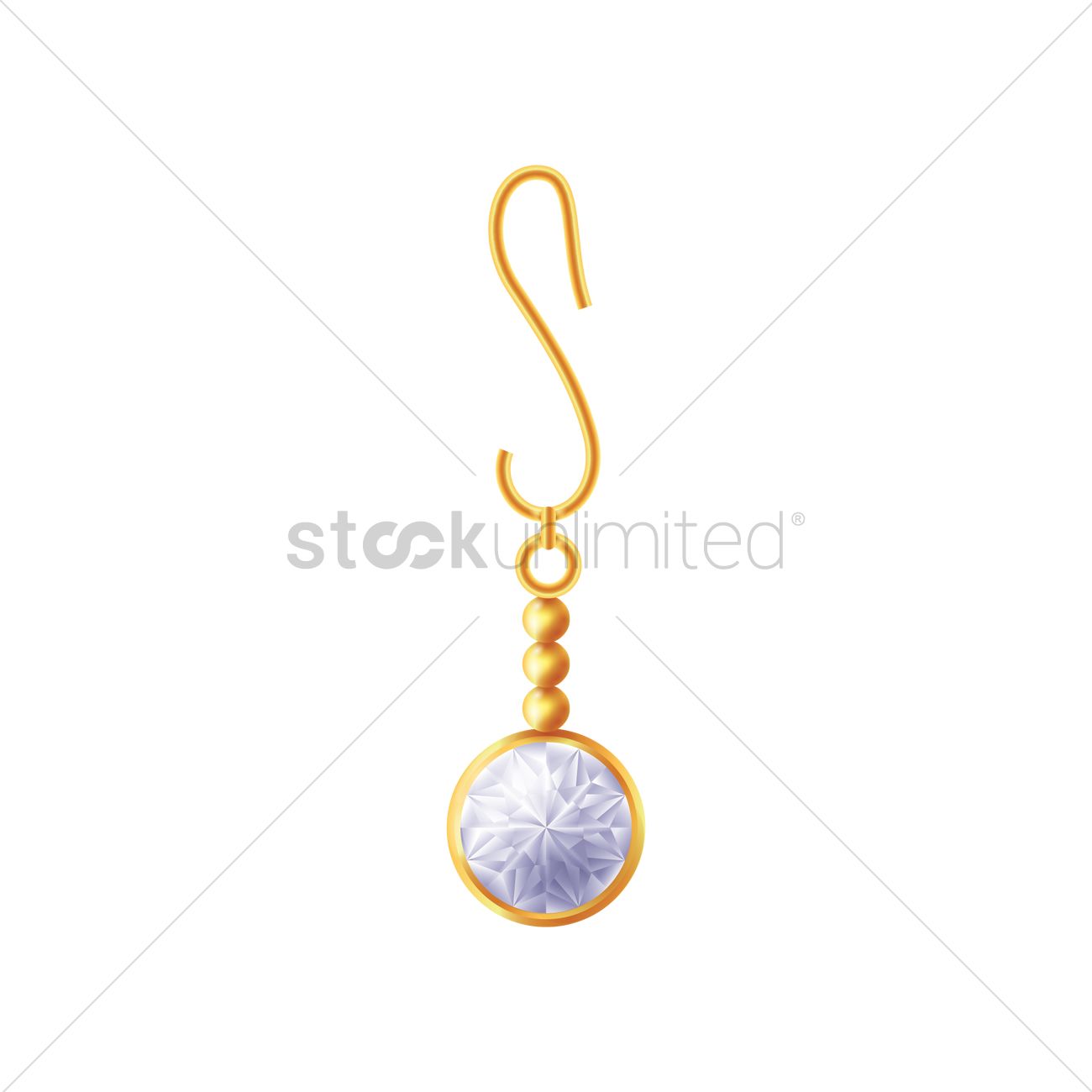 1300x1300 Diamond Earring Vector Image