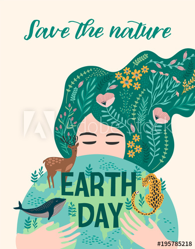 392x500 Earth Day. Vector Design For Card, Poster, Banner, Flyer.