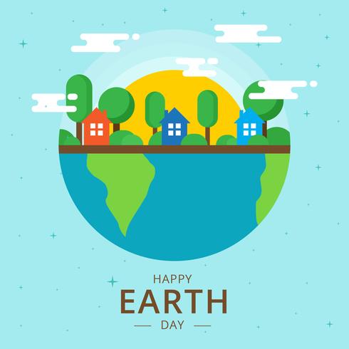 490x490 Earth Day Vector Illustration
