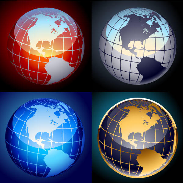 600x600 Globe Icons Vector Set 123freevectors