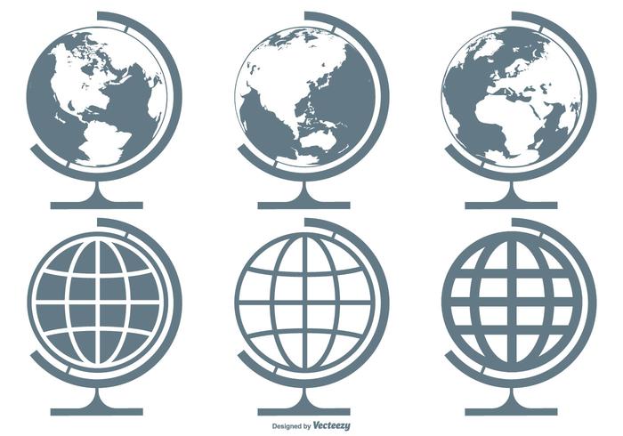 700x490 World Globes Vector Icon Collection