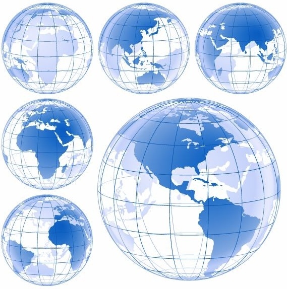 569x574 Blue Earth Globe Vector Set Free Vector In Encapsulated Postscript