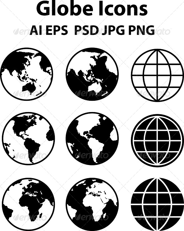 590x738 Globe Icons By Pixelalex Graphicriver