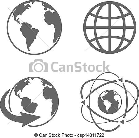 450x448 Globe Earth Icons Set On White Background.