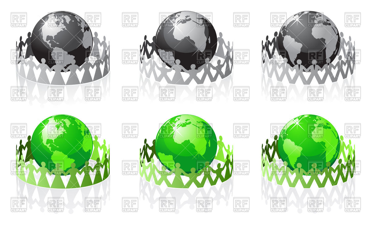 1200x730 Paper People Have Surrounded The Earth Icon Vector Image Vector