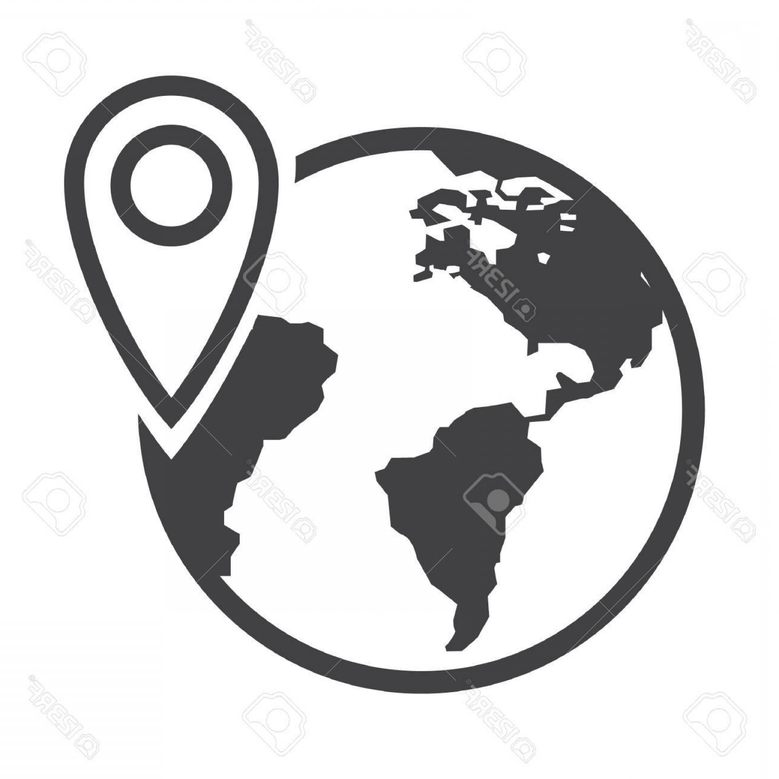 1560x1560 Photosimple Flat Black Globe Icon Vector Shopatcloth