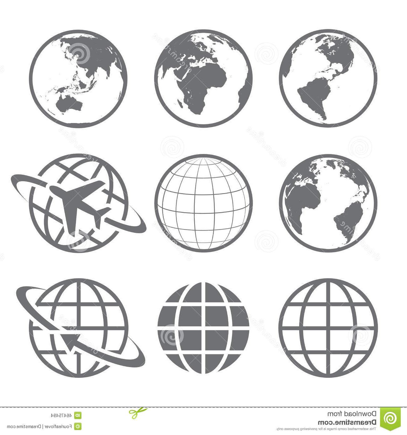 1300x1390 Earth Globe Icon Set Nine Simple Icons Vector File Layered