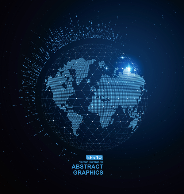 600x632 Earth And Technology Abstract Vector Illustration 09 Free Download