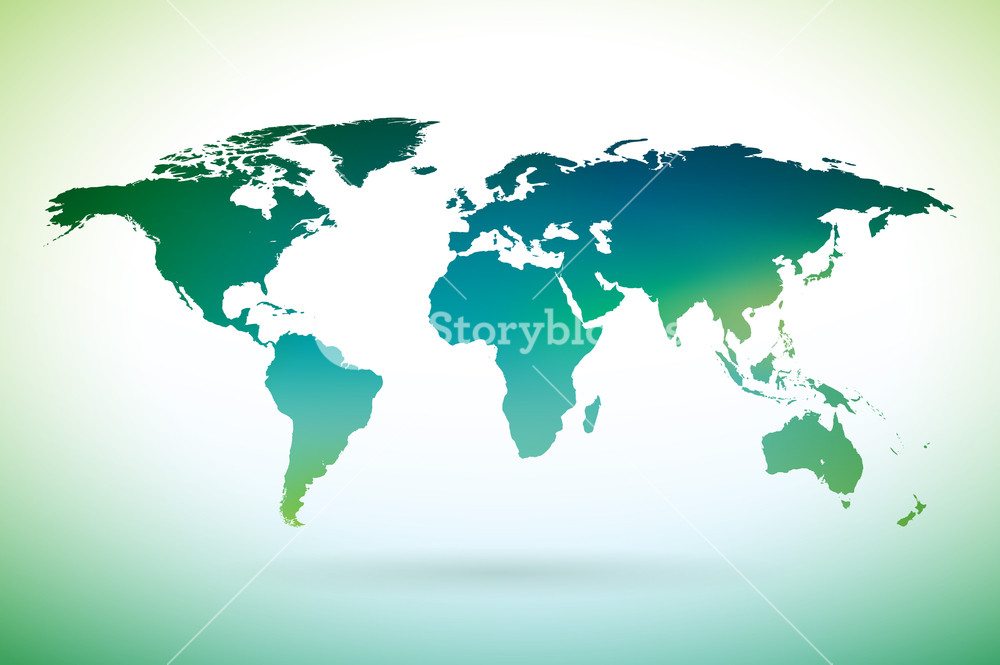 1000x665 World Map Design On White Background On Environment Concept. Earth
