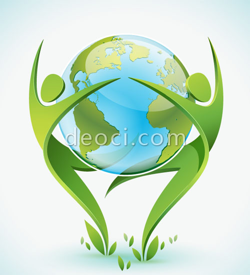 500x549 Free Download Vector Green People And Earth Dance Design Template