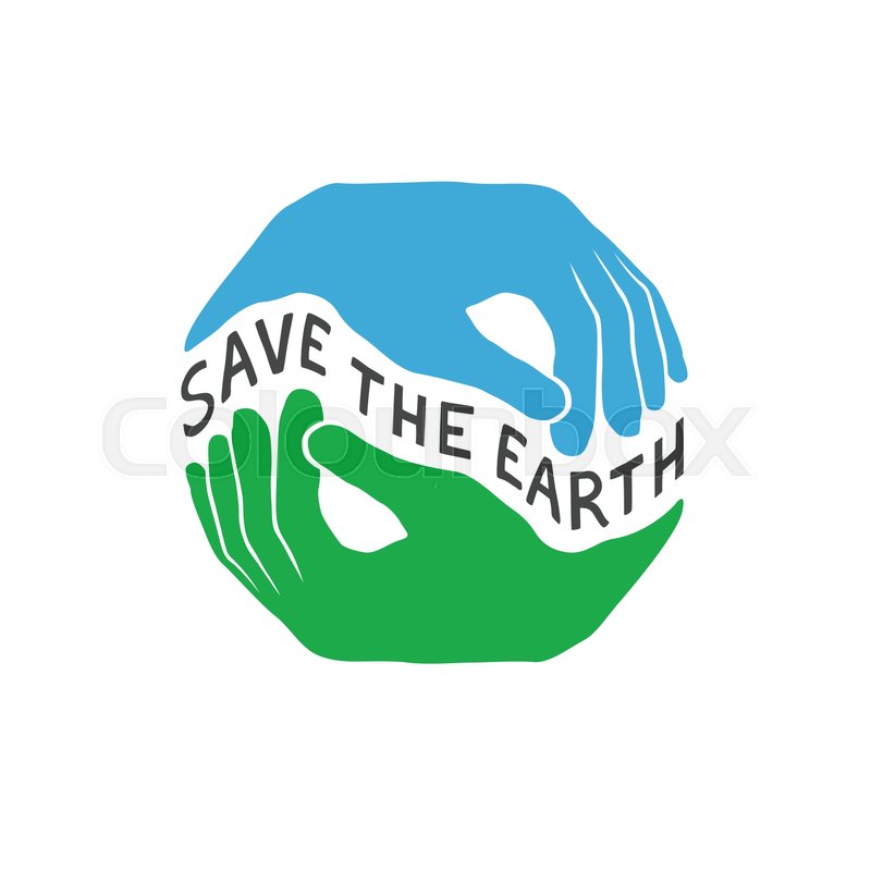 800x800 Save The Earth. Earth Day Concept. Logo Design Template. Hands