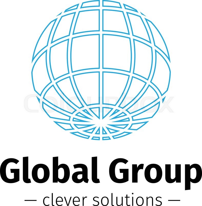 788x800 Vector Modern Outline Earth Logo. Elegant Globe Symbol. Stock