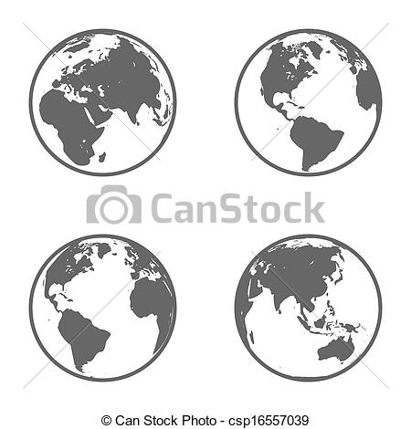 450x470 Earth Globe Emblem. Icon Set. Vector.