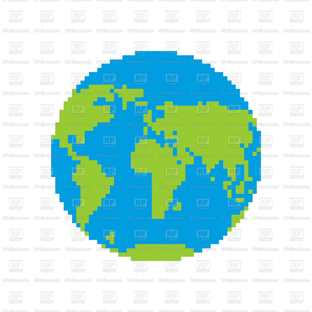 1200x1200 Earth Pixel Art Vector Image Vector Artwork Of Icons And Emblems