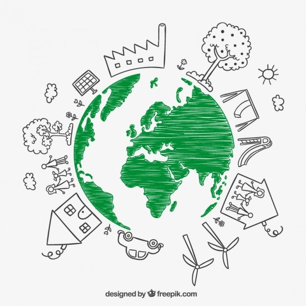 600x600 Sketchy Earth For Earth Day Free Vector Free Vectors Ui Download