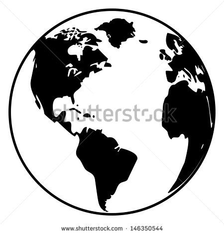 450x470 Earth Globe With World Map Detail Vector Line Sketch Up