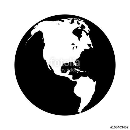 500x500 World Map Globe Or Planet Earth With North America Flat Icon For