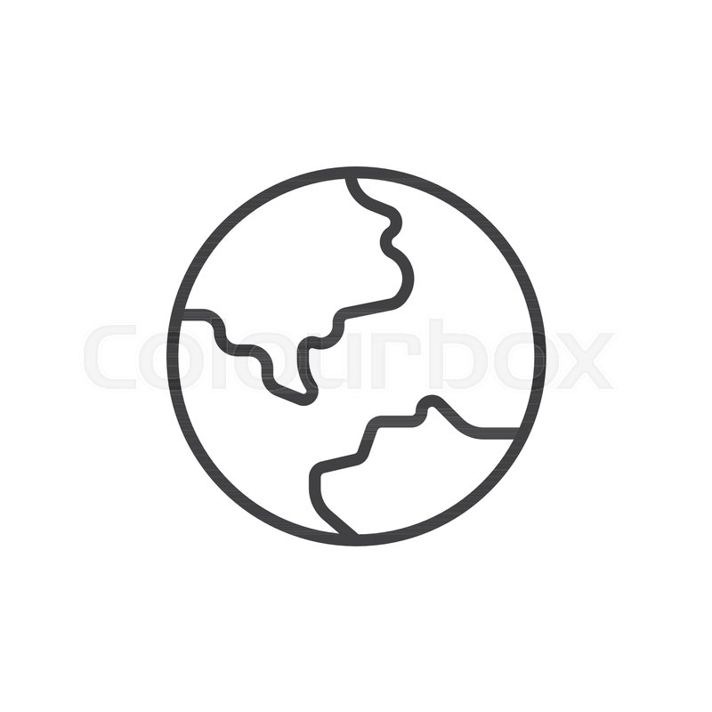 800x800 Earth Planet Outline Icon. Linear Style Sign For Mobile Concept