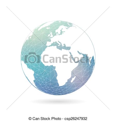 450x470 Geometric Abstract Earth Globe Sphere Concept Illustration. Vector