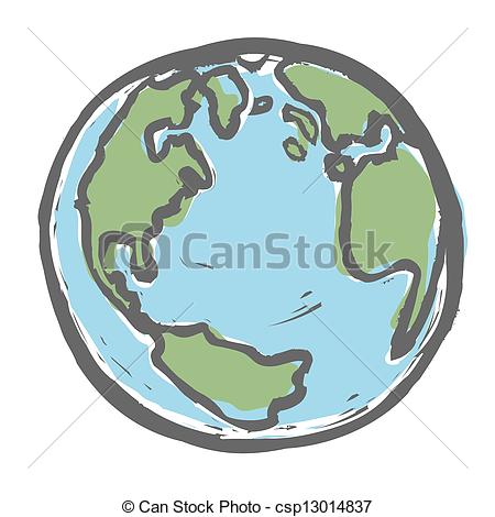 450x470 Hand Drawn Earth. Vector, Eps8 Vectors