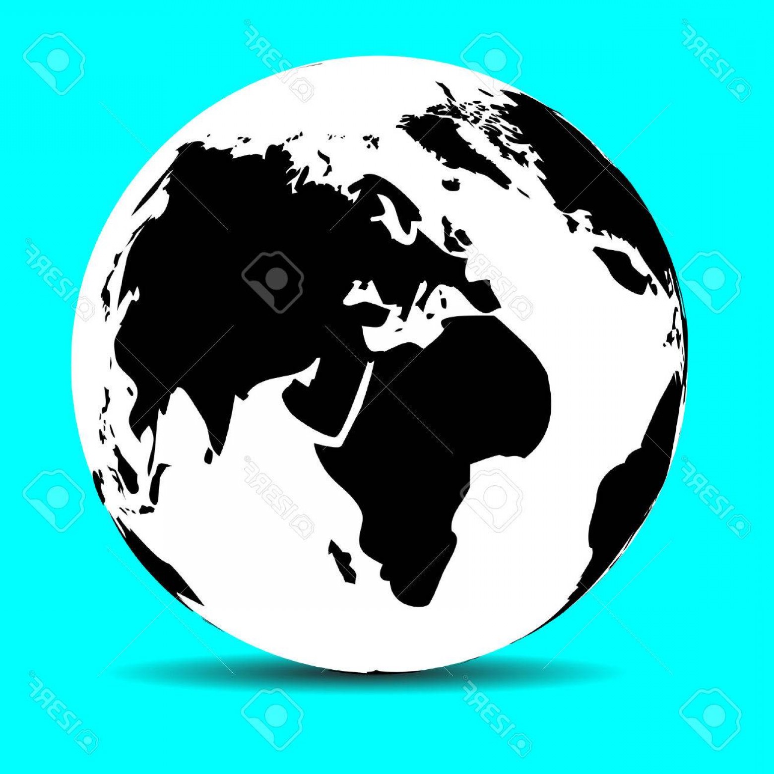 1560x1560 Photostock Vector Globe Map Earth Continent And Ocean Planet And