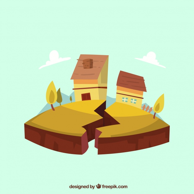 626x626 Earthquake Design With House Vector Free Download