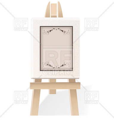 383x400 Floral Vignettes Painted On A Wooden Easel Vector Image Vector