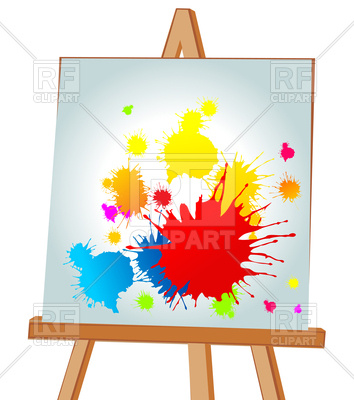 354x400 Multi Coloured Blots On Easel Vector Image Vector Artwork Of