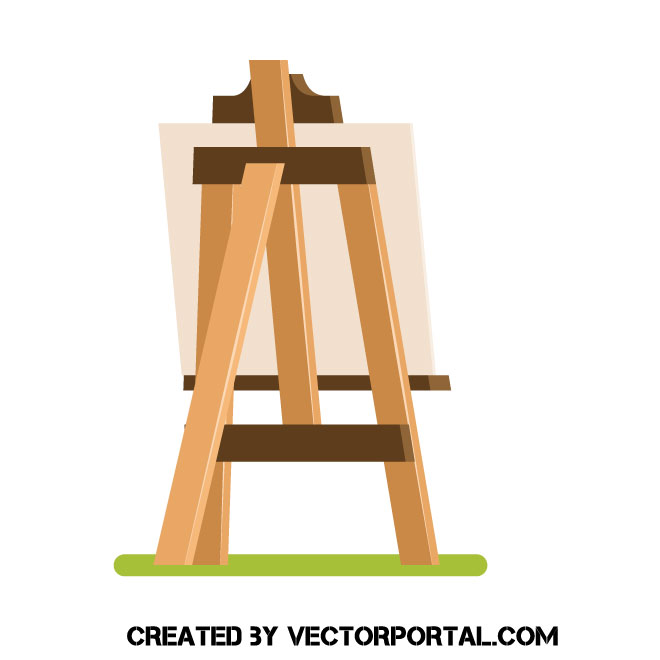 660x660 Wooden Easel Vector Clip Art