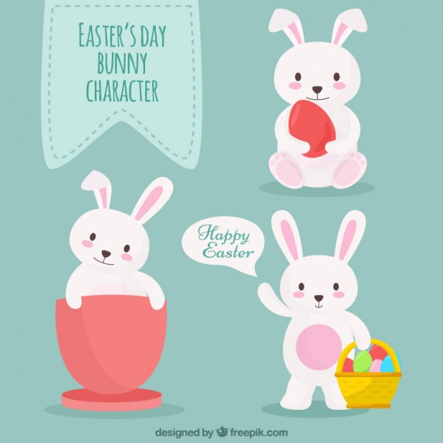 626x626 Easter Bunny Flat Characters Vector Premium Download