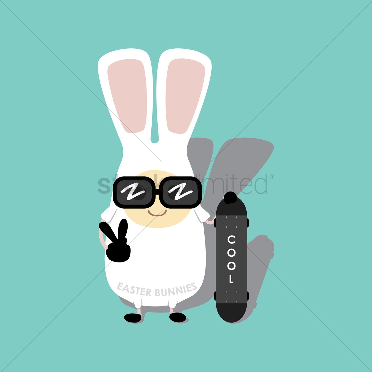 1300x1300 Cool Easter Bunny Vector Image