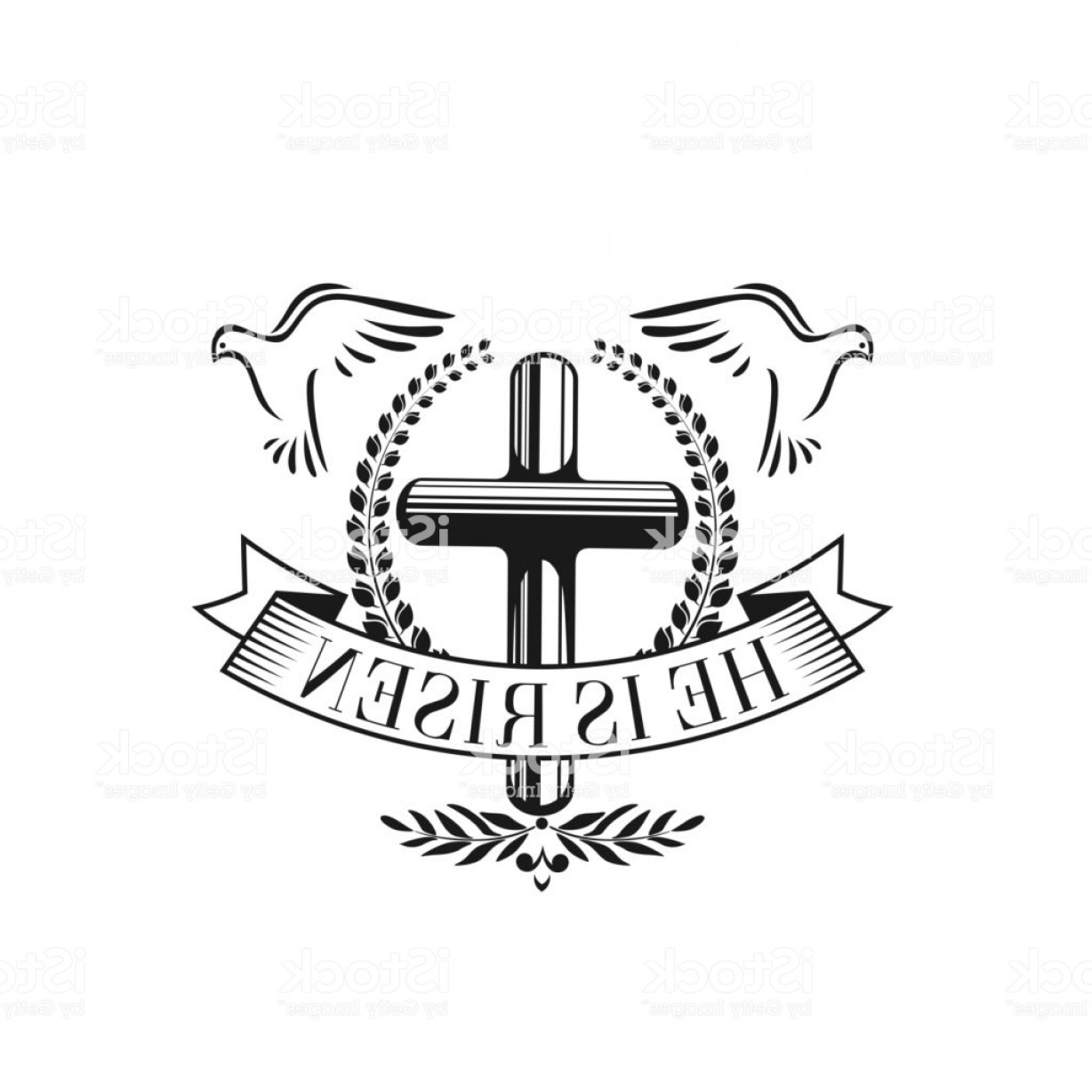 1228x1228 Easter Cross Doves Vector Religion Quote Icon Gm Sohadacouri