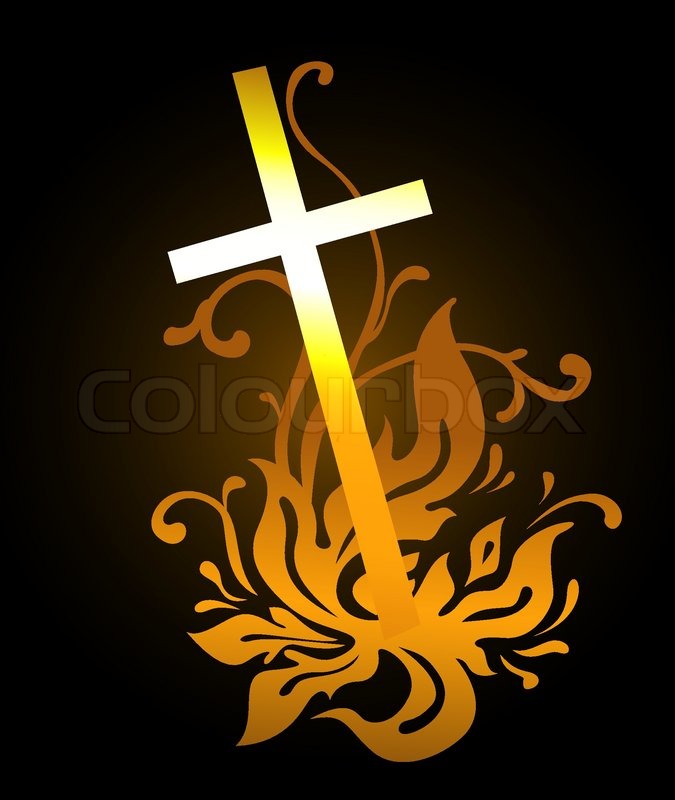 675x800 Easter Cross And Floral Decoration Stock Vector Colourbox