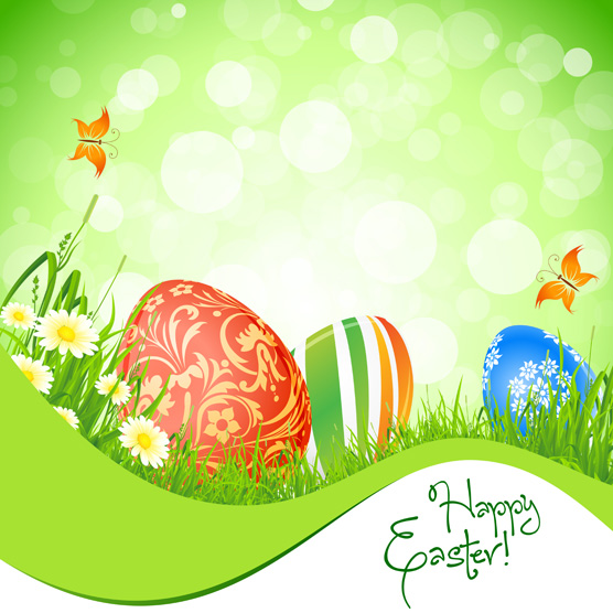 556x556 Green Style Easter Design Elements Vector 02 Free Download