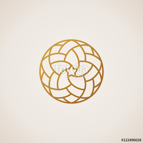500x500 Geometric Round Eastern Star Logo. Vector Circular Arabic