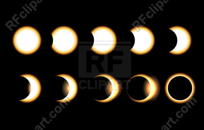 400x255 Solar Eclipse Different Phases Illustration Vector Image Vector