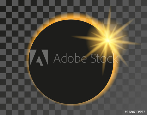 500x392 Solar Eclipse Vector Illustration On Transparent Background