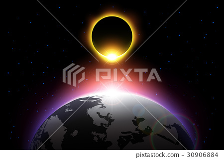 450x319 Earth And Solar Eclipse . Vector .