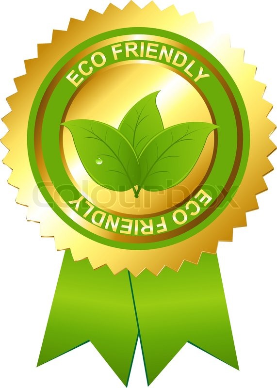 571x800 Eco Friendly Emblem, Isolated On White Background, Vector