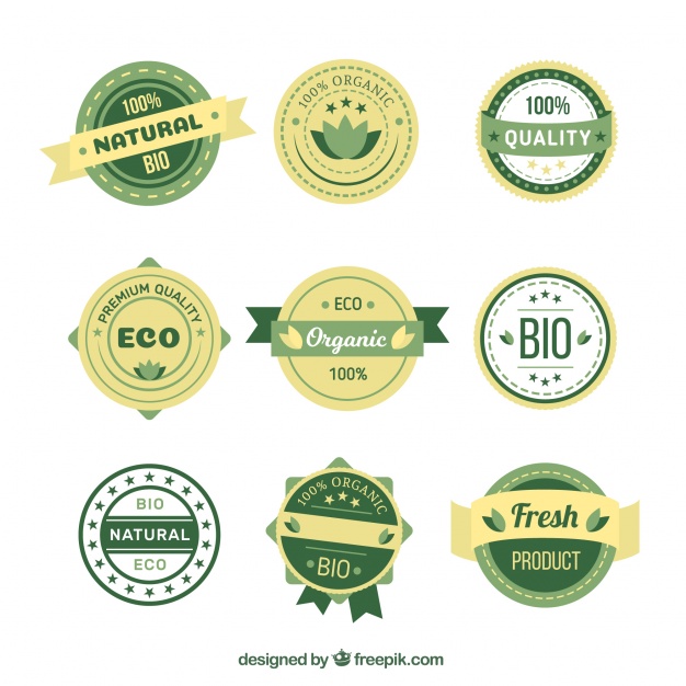 626x626 Set Of Eco Friendly Product Stickers Vector Free Download