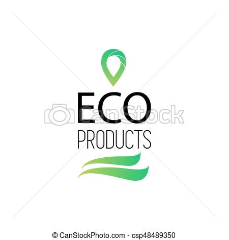 450x470 Eco Products Logo. Vector Illustration. Natural, Organic Logotype